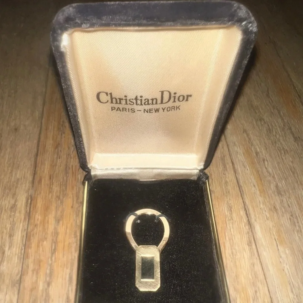 NIB Vintage CHRISTIAN DIOR Gold Filled Scarf Ring - New Unused in Original Box